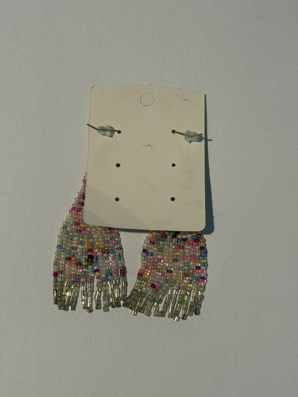 Fashion Jewelry Pastel Multicolor Beaded Fringe Earrings - Picture 2 of 3